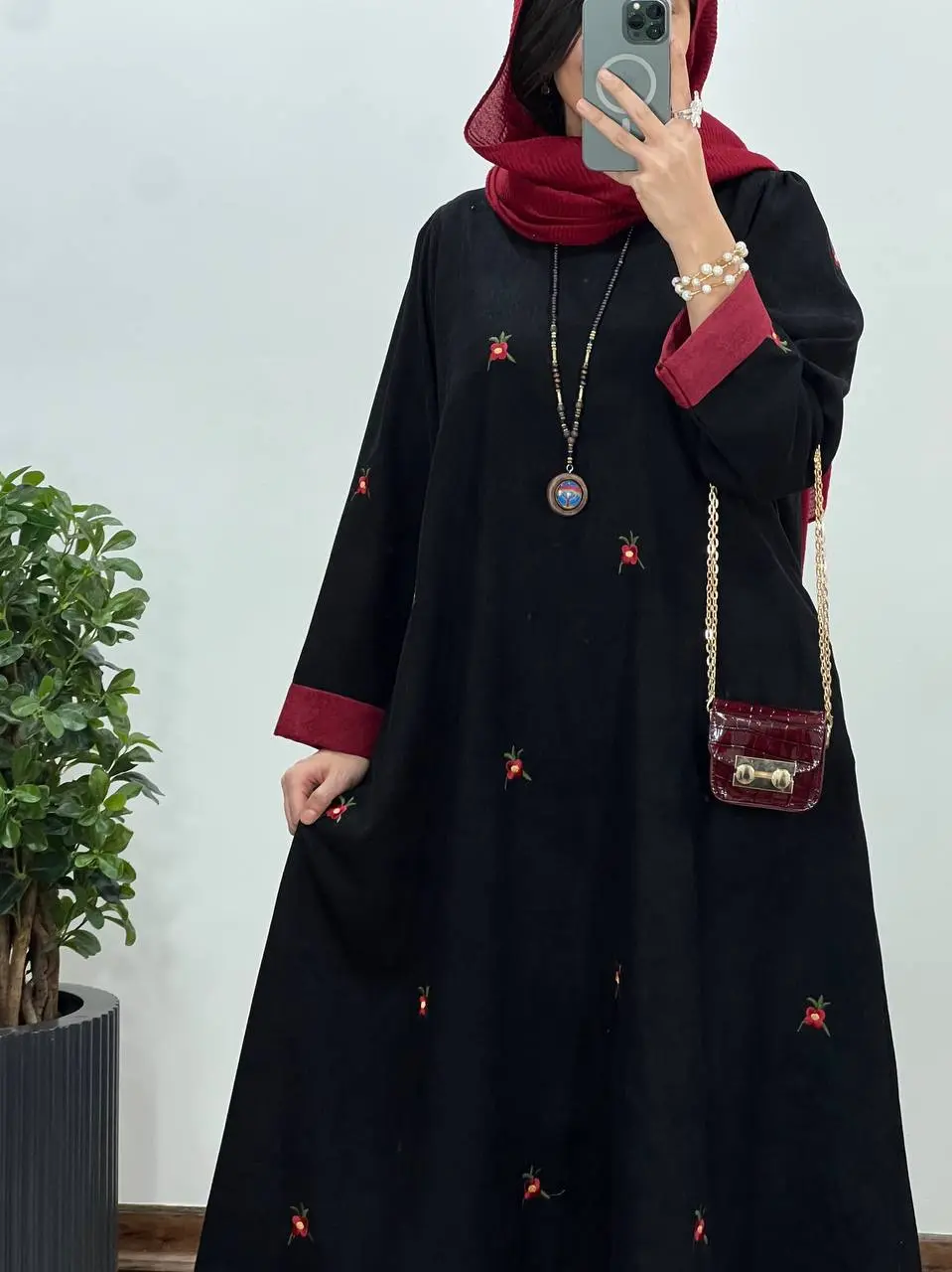 پیراهن مانتویی گلدوزی بهین